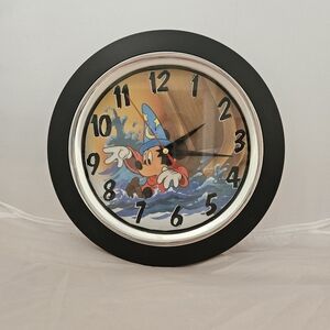 Black and White Wall Clock with Cartoon Design